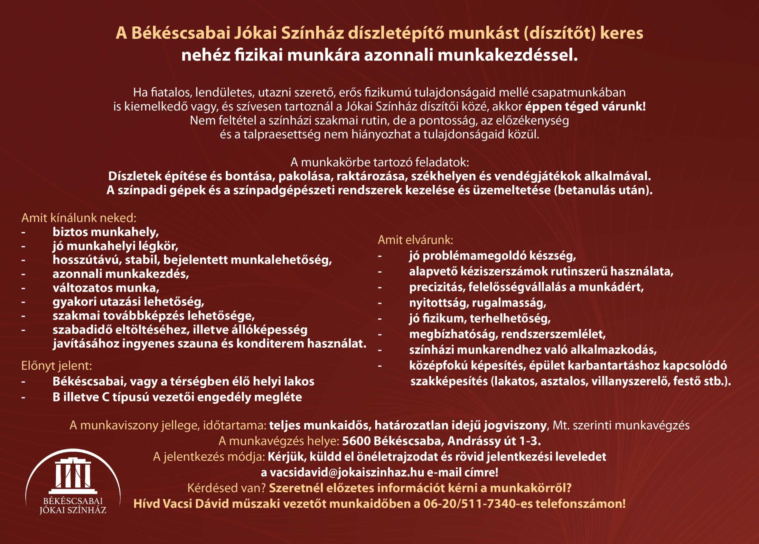 Díszítő munkatársat keresünk